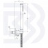 Kit with round and fixed water intake in brass, Style brass shower and flexible hose 150 cm